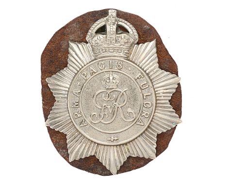 Badge. North Somerset Yeomanry NCO's arm badge.  Good die-stamped white metal crowned star bearing ARMA PACIS FULCRA circlet 