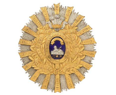 Badge. 2nd Bn. Prince of Wales's Volunteers (South Lancashire Regiment Colour Belt Plate.  Fine scarce large die-cast silver 