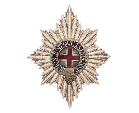 Badge. Coldstream Guards Victorian Officer's 1898  hallmarked silver pagri badge.  A splendid scarce die-cast example by J &a