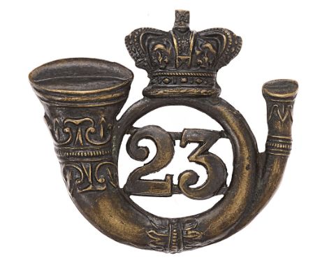 Badge. Scottish. 23rd (Cathcart) Renfrewshire Rifle Volunteers Victorian cap badge circa 1860.   Good rare die-stamped blacke