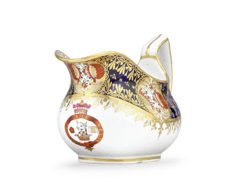The Chamberlain Worcester milk jug from the Abergavenny tea and coffee service, circa 1813-14Of rectangular form, richly deco