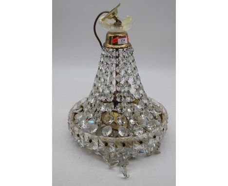 A modern ceiling light pendant with glass drops