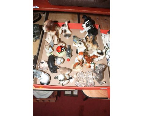A collection of various animal figures to include Goebel cats, Royal Albert figure of Mother Ladybird, Royal Albert figure of
