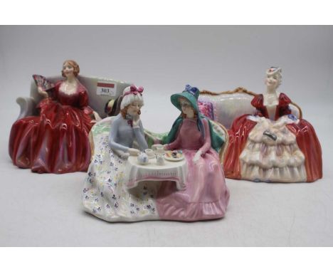 Three Royal Doulton figures; Sweet &amp; Twenty HN1298, Afternoon Tea HN1747, and Belle o' the Ball HN1997 (3)