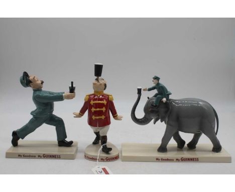 Three Coalport limited edition Guinness advertising figures (boxed)