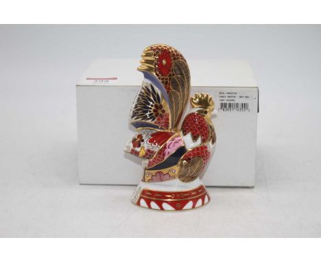 A Royal Worcester cockerel figure from the Connoisseur Collection, decorated in the imari palette, h.13.5cm, in original box 