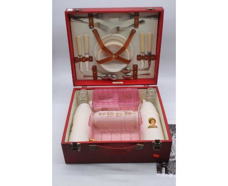 A 1953 Queen Elizabeth II coronation two-place setting Optima picnic hamper