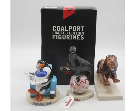 A collection of three Coalport limited edition Guinness figures, boxed (3)In good order. There are only two certificates in t