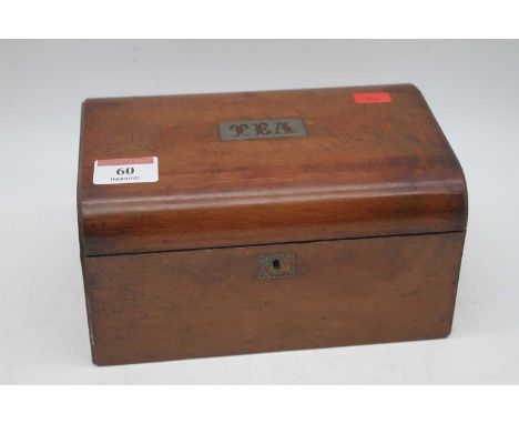 An early 20th century mahogany dome topped tea caddy, width 19cm