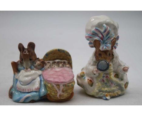 Two Beswick Beatrix Potter figures to include Hunca Munca, and Lady Mouse from Tale of GloucesterLady mouse has had mirror da