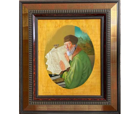 Jean-François SEGURA (1955)Portrait de Léonard de Vinci - 1995Huile sur panneauSigné et daté en bas à gauche45 x 37 cm