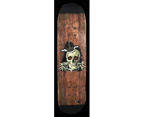 D*Face (British b.1978), 'King RIP', 2008, screen print in colours on skate deck, signed to the block; 94.5 x 35cm inc frame 