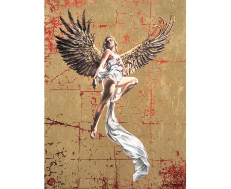 Cosmo Sarson (British), ‘Angel Of Hope’, 2018, giclee print in colours hand finished with gold leaf, signed and numbered from