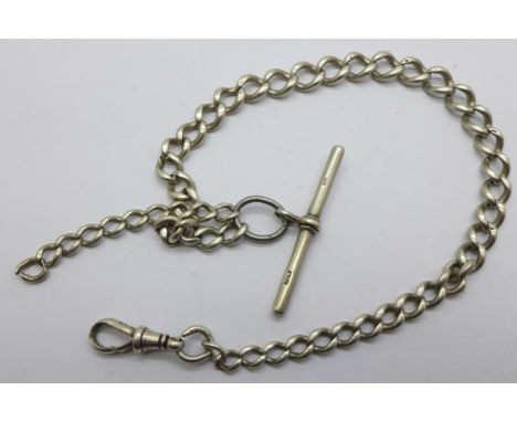 A silver Albert watch chain, 26.4g