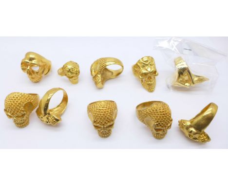 Ten skull rings