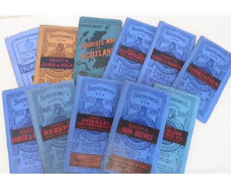 Bartholomew's Reduced Ordnance Survey Maps For Tourists And Cyclists, folding linen backed, Tourist's Map Of Scotland, 4 mile