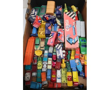 Collection of Corgi, Matchbox and other diecast models, various scales, including Crescent tractor, Corgi tractor with bucket