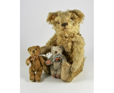 A FADAP long blonde mohair Teddy Bear, circa 1930, with glass eyes, brown stitched nose and mouth, stitched claws to felt paw