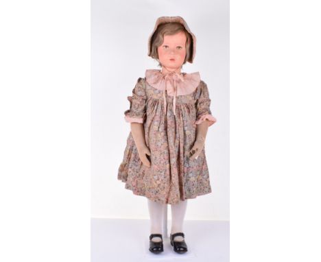 A rare Kathe Kruse mannequin doll, German circa 1935, the magnesit  head finely modeled as a young girl, with beautifully pai