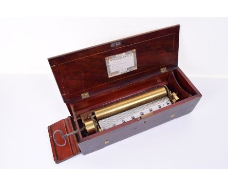 A key-wind musical box playing six Scottish airs, by Nicole Frerés,Ser. No. 32630, Gamme. No. 654, circa 1855, with single-sp