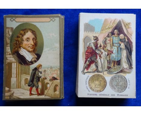 Trade cards, France, 2 part sets (86 cards) of c1900 Chromo cards, both unbranded anonymous. Famous People, 38 cards includes