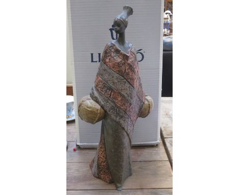 BOXED LLADRO GLAZED AND UNGLAZED CERAMIC FIGURE - GIFTS TO THE EARTH, APPROXIMATELY 41cm HIGH