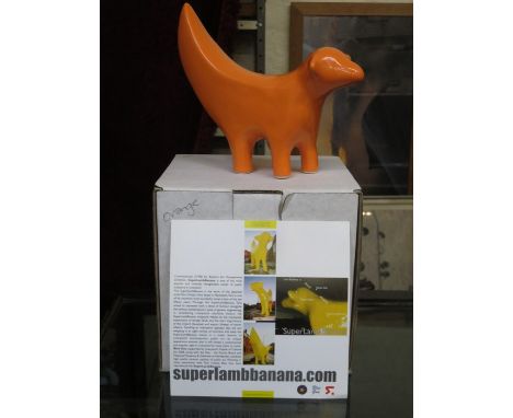 SUPERLAMBANANA - PLAIN ORANGE CERAMIC MODEL BY BLU GNU, APPROXIMATELY 15cm HIGH