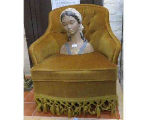SMALL UPHOLSTERED BUTTON BACK ARMCHAIR 