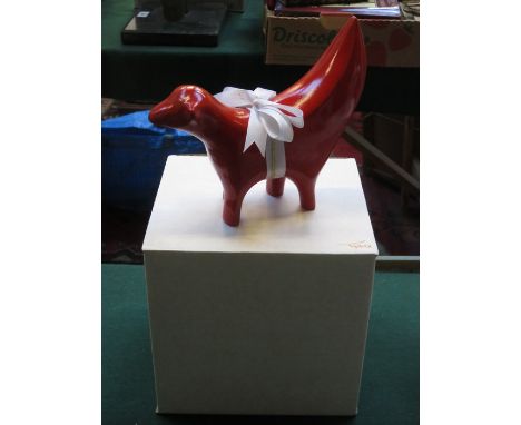 SUPERLAMBANANA - LIMITED EDITION "MERRY XMAS" WHITE CERAMIC MODEL BY BLU GNU, APPROXIMATELY 15cm HIGH