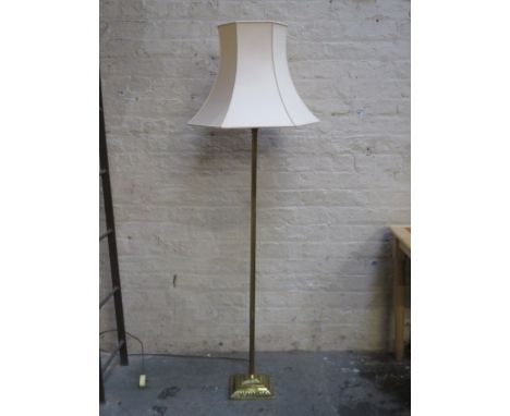 MODERN BRASS COLUMN FORM STANDARD LAMP