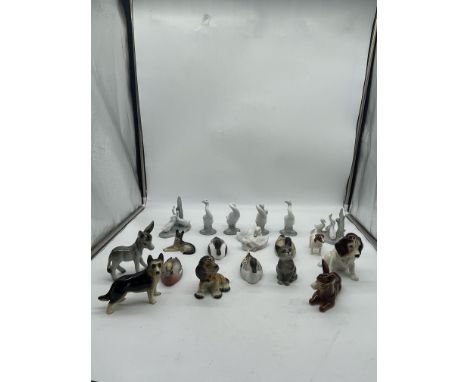 Collection of Animal Figures to include Lladro, NAO, Beswick, and Coalport. 