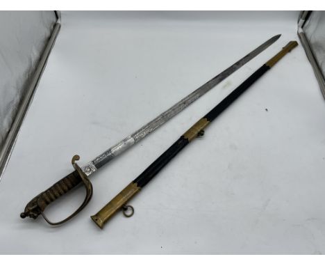 Antique Military Ceremonial Sword marked J. R. Gaunt & Son Limited Late Edward Thurkle London & Birmingham. 

All transportat