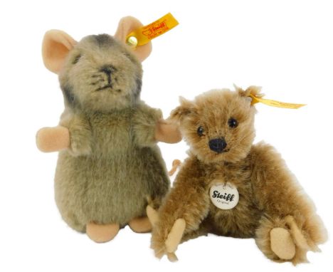 A Steiff Piff Maus, 11.5cm high, together with a classic 1950 jointed bear, 11cm high. 