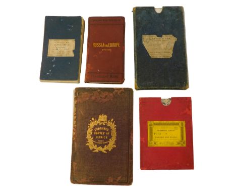 A group of folded maps, comprising Ordnance Survey of Kent, c1878, OS map of Berwickshire, a G Smith and Son Ordnance Map of 