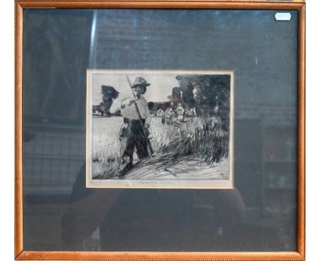 After William Lee Hankey (1869-1952) - 'Field Workers', etching, signed in pencil, with artist's blind backstamp, 16.5 x 21 c