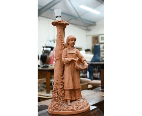 Terracotta sculptural lamp 'June' by Sue Broadhead, 53 cm high 
