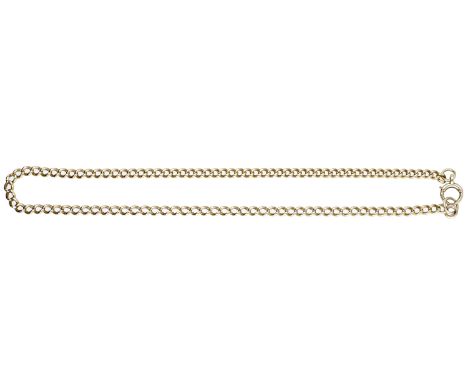 An 18ct gold curb-link chain, each link with partial hallmark, stamped ‘18’ with crown, to ring and bolt clasp, length 48.8cm