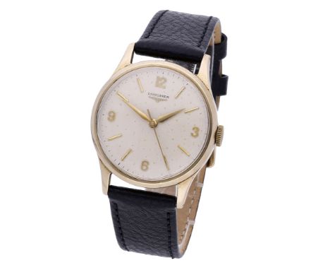 Longines. A gold wristwatch, Ref. 13322, circa 1959. Movement: cal. 12.68ZS, manual winding, 17 jewels, no. 10898552. Dial: s