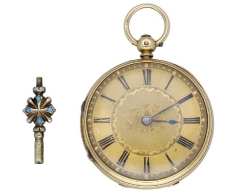 Pond, Lynn. A gold consular cased watch, 1863. Movement: lever escapement, fusee and chain, no. 9751. Dial: gilt, engine-turn