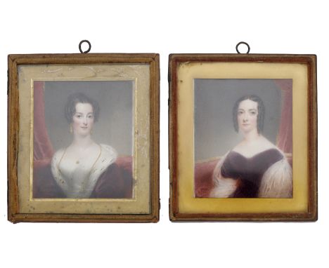A portrait miniature of a young lady, Anne Withington, attributed to Thomas Hargreaves, circa 1831, half length, her hair pla