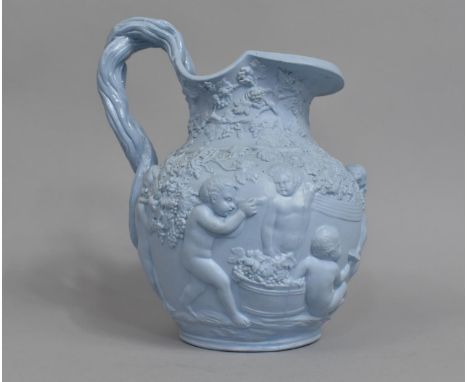 A Copeland &amp; Garrett "The Vintage" Relief Moulded Jug, 23cm high 