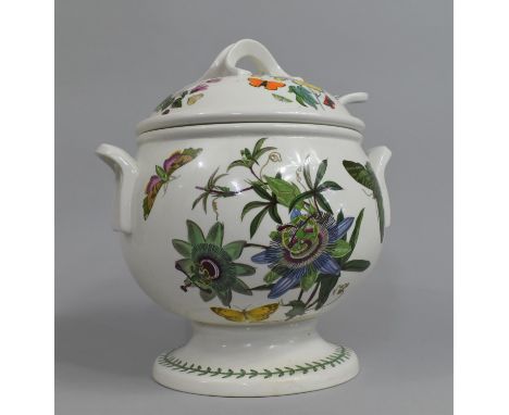 A Large Portmeirion Botanic Garden Globular Soup Tureen with Lid and Ladle, 31cms High 