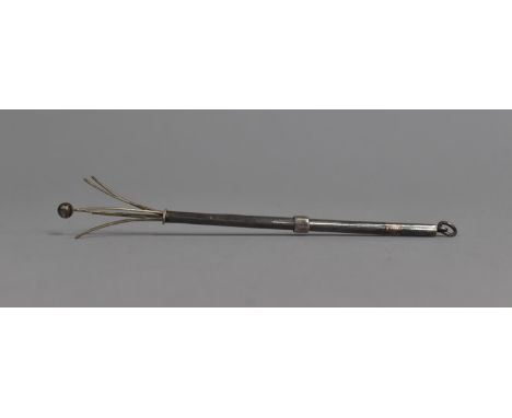 A Silver Swizzle Stick, 9cm Long When Closed 