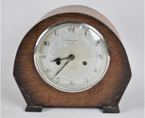 An Oak Cased Bravingtons "Renown" Mantel Clock 