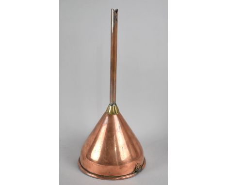 A Vintage Copper Beer Funnel, 32cms High 