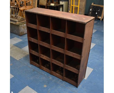 A Vintage Workshop 16 Section Store, 92x92cms High 