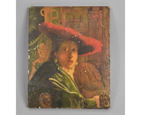 An Unframed Oil on Board, Portrait of a Maiden, 25x20cms 
