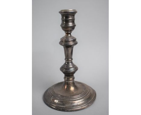 A Single Silver Weighted Candlestick, Birmingham Hallmark, 17cms High 