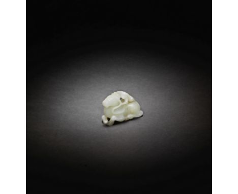 A WHITE JADE CARVING OF A HORSE AND MONKEY18th centuryThe small pebble exquisitely carved as a horse with finely incised mane