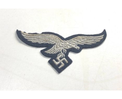 Nazi luftwaffe eagle and swastika cloth patch badge 